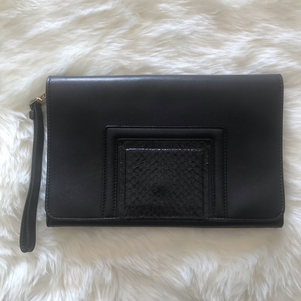 Authentic  black leather Jimmy Choo wristlet GUC